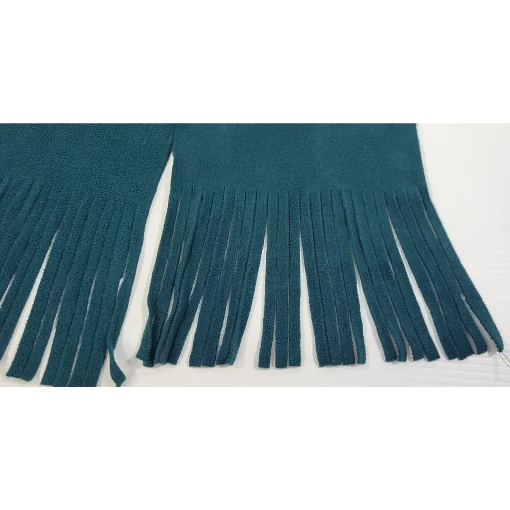 L0) Women Green Fringed Tassel Polyester Winter Scarf